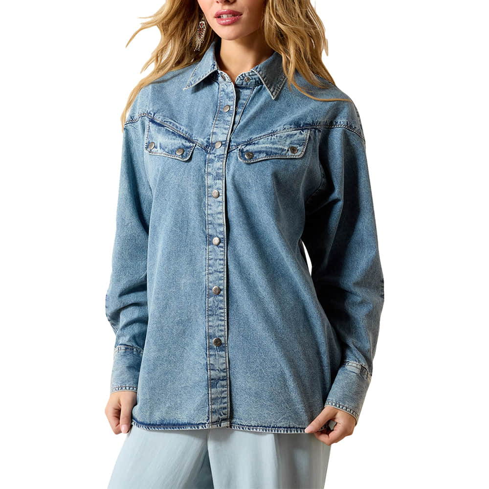 Ariat Apparel Ariat Women's Charleston Long Sleeve Snap Shirt in Indigo Wash