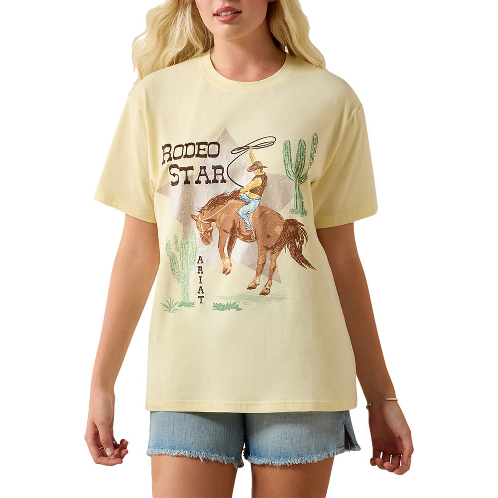 Ariat Apparel Ariat Women's Rodeo Star Boyfriend T-Shirt in Pear Sorbet