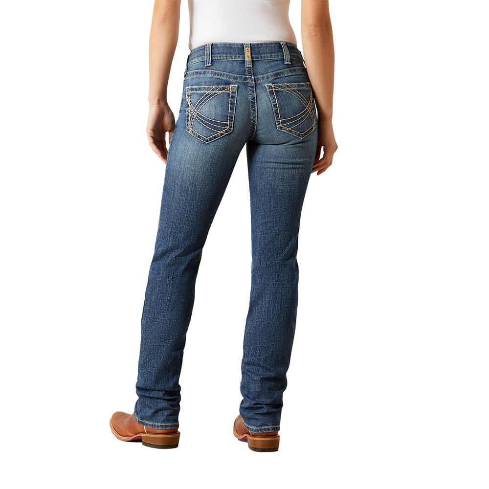 Ariat Apparel Ariat Womens Estelle Canadian Straight Leg Medium Wash Trouser Jeans