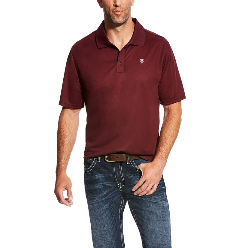 Ariat Apparel AriatTEK Polo Maroon Short Sleeve Men's Shirt