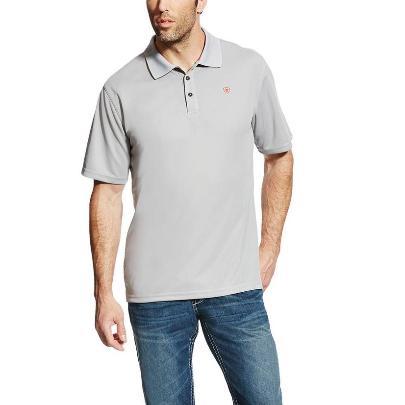 Ariat Apparel AriatTEK Polo Silver Short Sleeve Men's Shirt