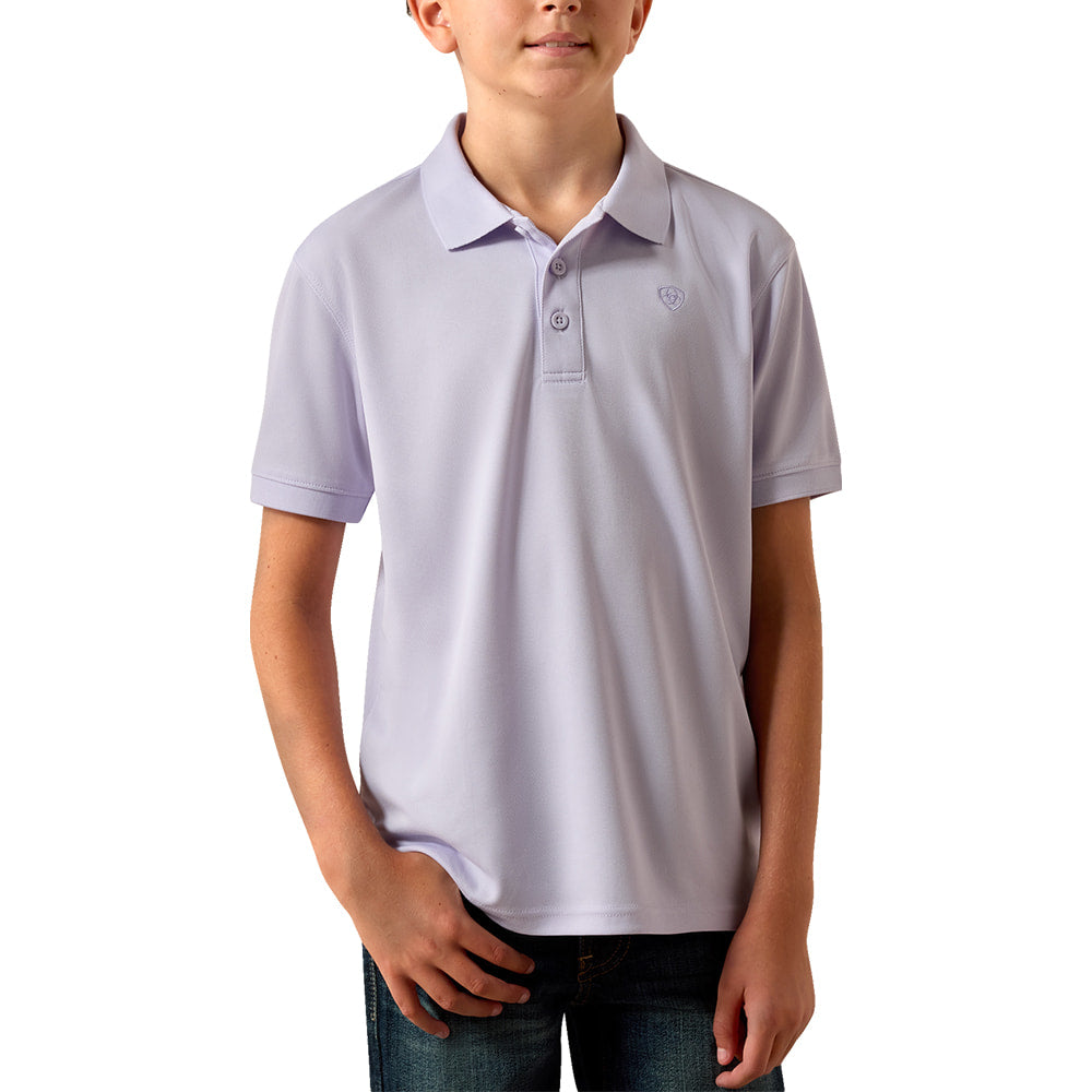 Ariat Apparel BOYS TEK POLO IN PURPLE HEATHER