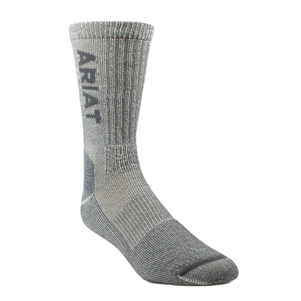 Ariat Apparel LW STEEL TOE MERINO WOOL CREW SOCK GRAY