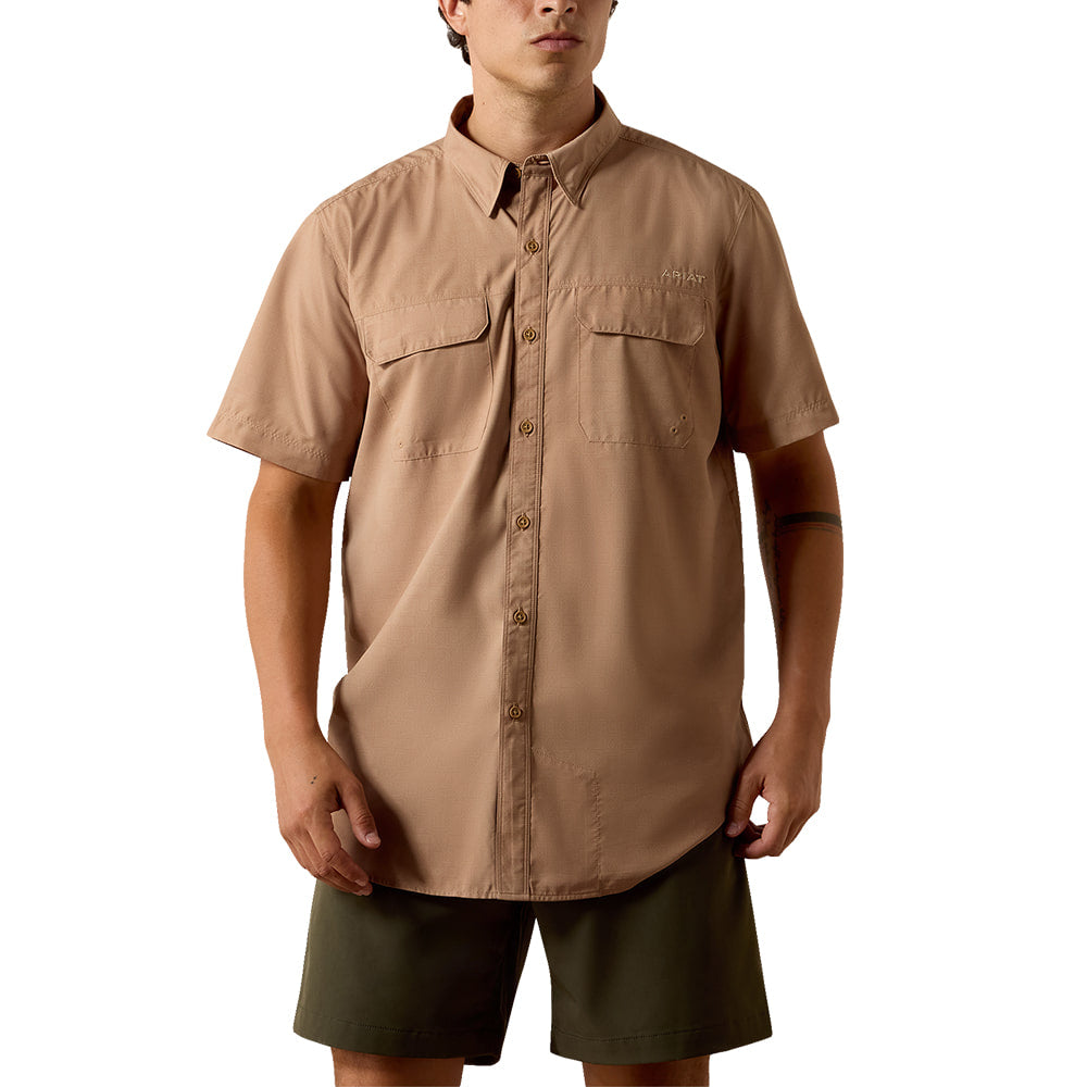 Ariat Apparel MENS FITTED PRINTED VENTTEK OUTBOUND SHORT SLEEVE SHIRT IN CAROUCHE