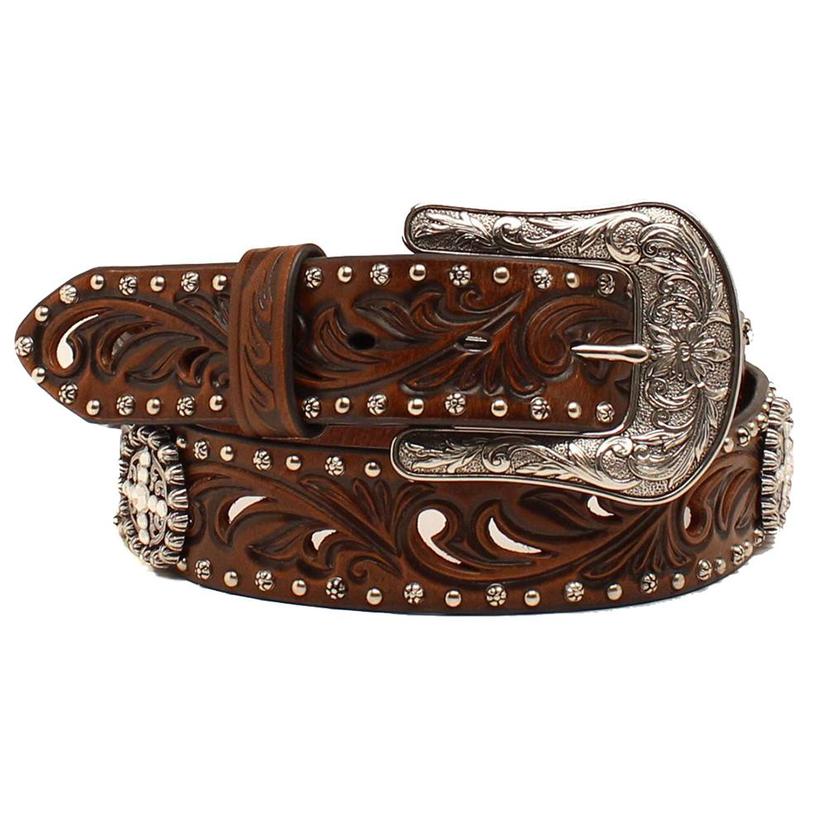 Ariat Apparel Womens Dark Brown Laser Cut with Concho Belt