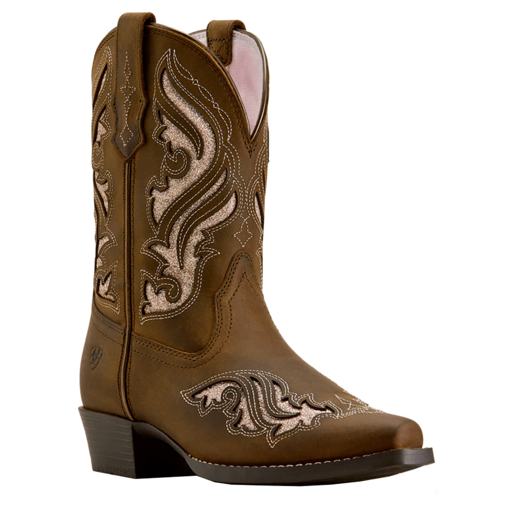Ariat Footwear Ariat Girl's Brown and Glitter Bliss Sassy Cowboy Boots