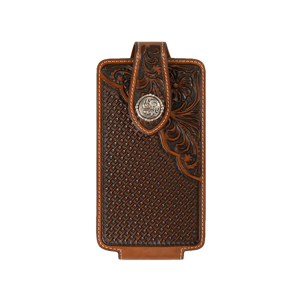 Ariat Other Ariat Basket Weave Floral Embossed Large Tan Cell Phone Case