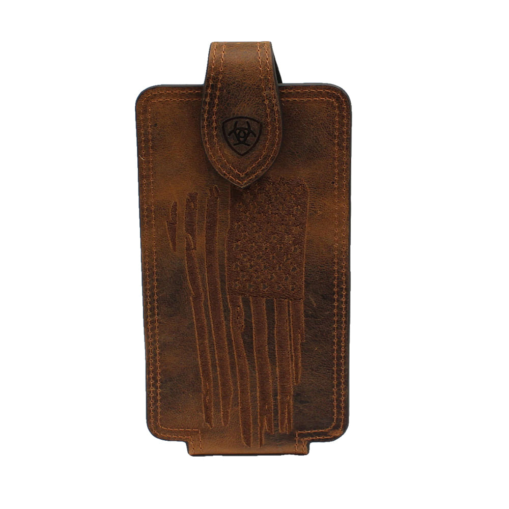 Ariat Other Ariat USA Flag Brown Leather Stitched Cell Phone Case