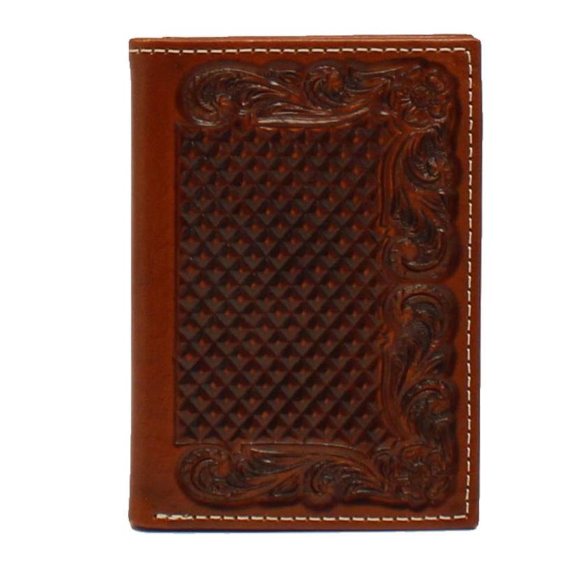 Ariat Other Brown Ariat Basketweave Trifold Men's Leather Wallet