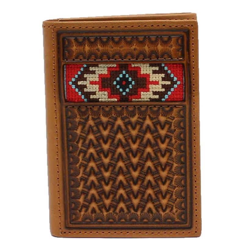 Ariat Other Brown Ariat Tooled and Beaded Trifold Wallet