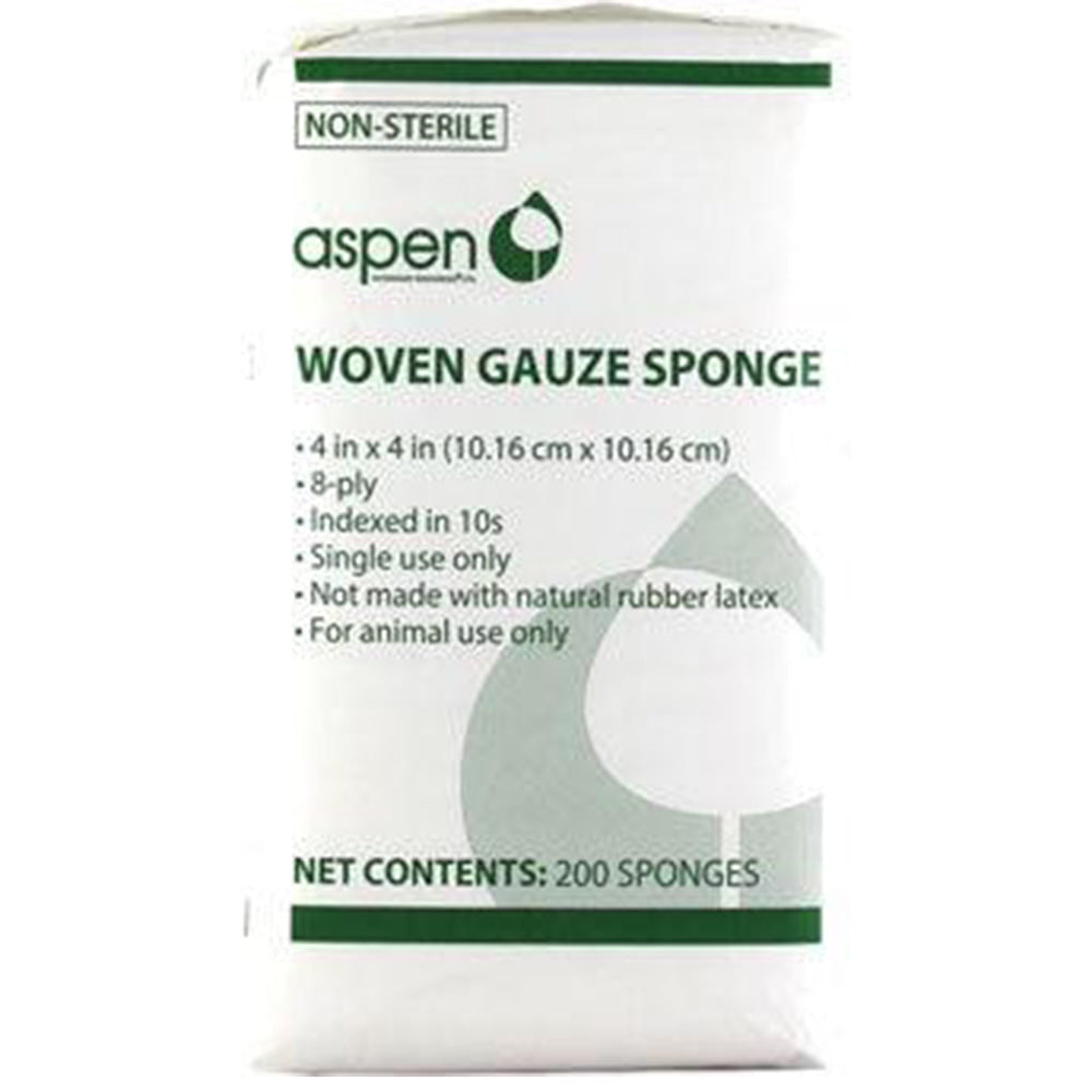 Aspen Vet Supplies Aspen 4x4 12Ply Gauze Sponge 200pk