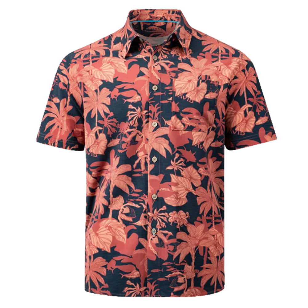 Avid Apparel Avid Palapa Men's Short Sleeve Button Down Shirt In Brick