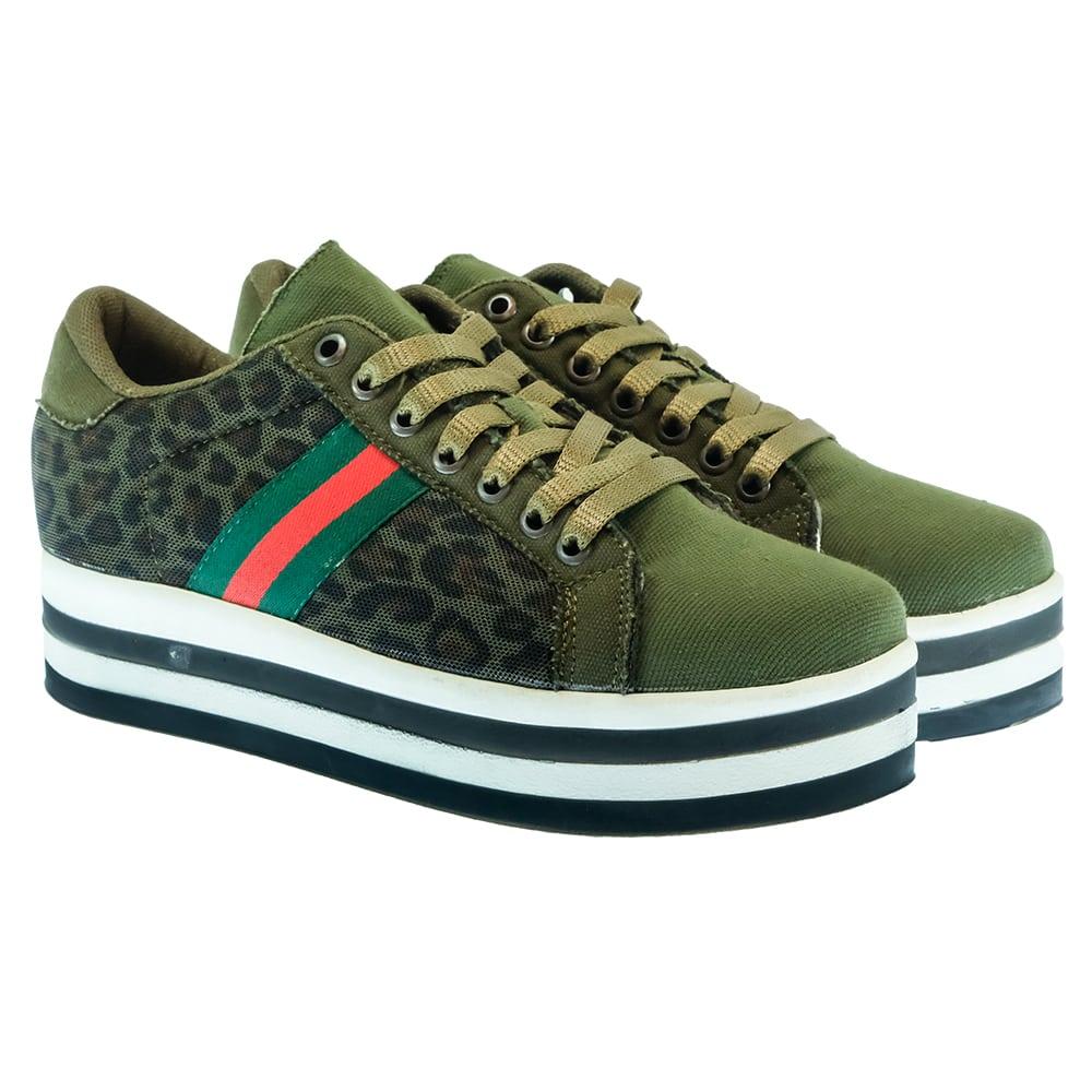 Barbosa Footwear Barbosa Leopard Platform Women's Tennis Shoes