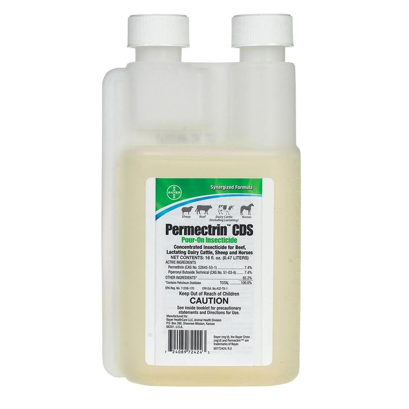 Bayer Supplies 16OZ. Bayer Permectrin CDS Pour-On Insecticide 16 oz