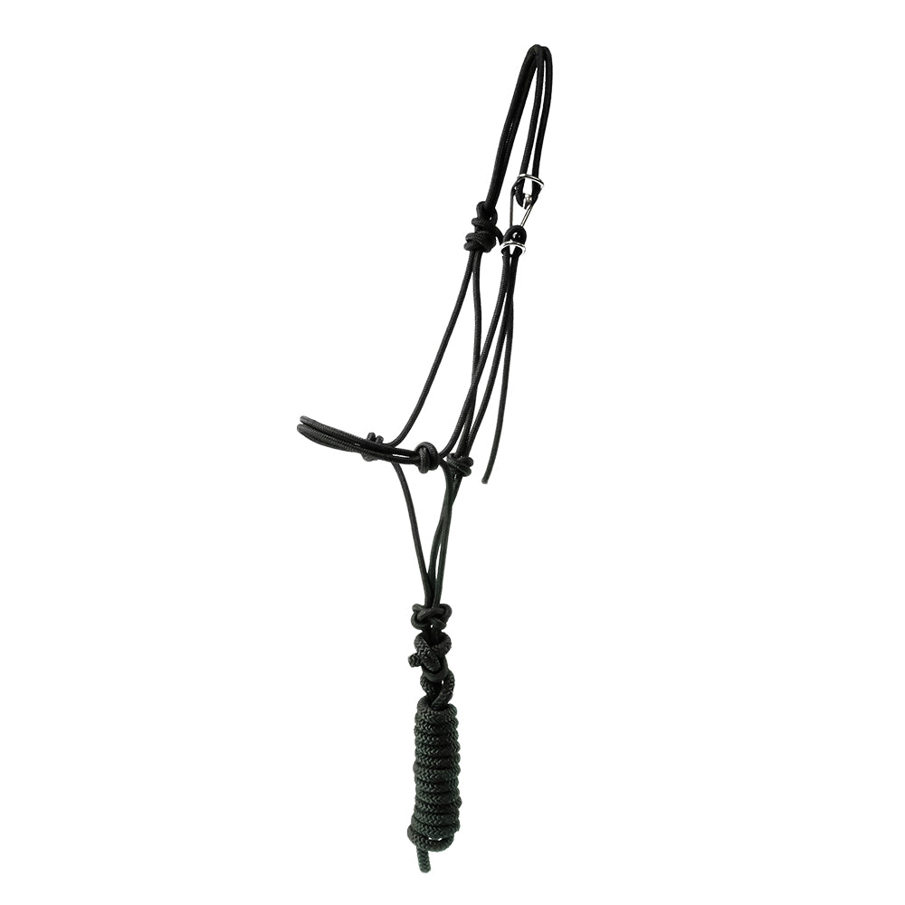 Benners Rope Halter Tack Black / Standard Horse Benner's Rope Halter With Clip And 8' Lead Rope
