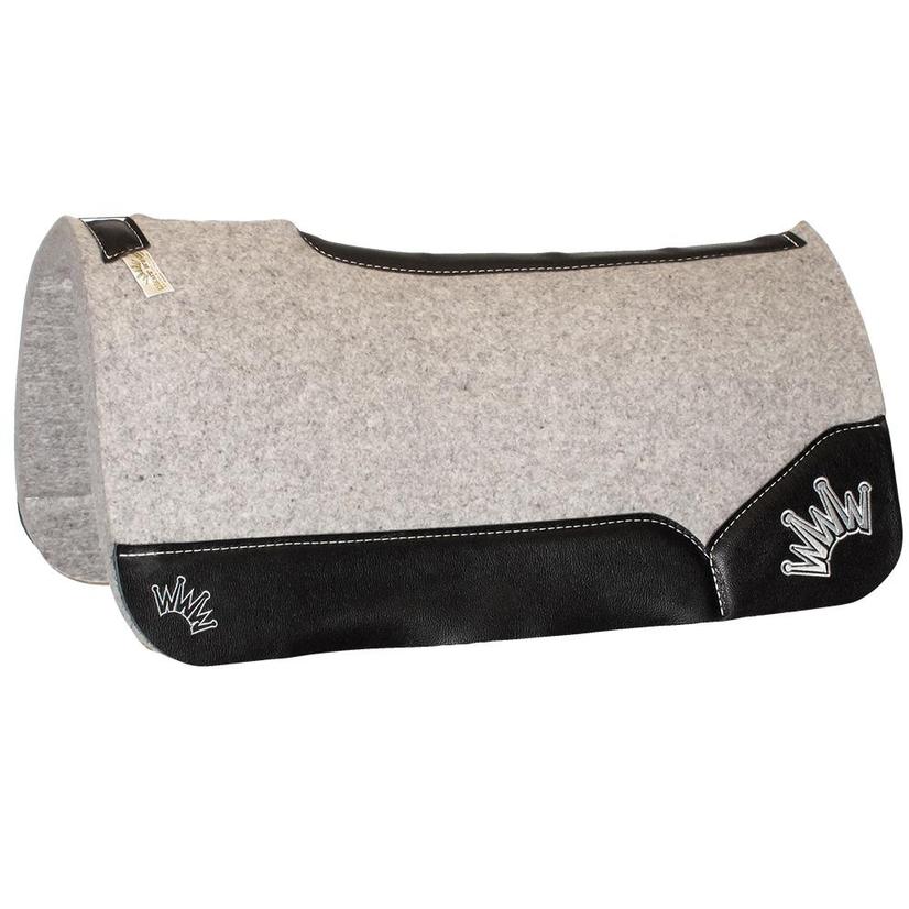 Best Ever Pads Tack Grey / 30"X30" Best Ever Pads Kush Wool Saddle Pad Black Wear Leather 1x30x30