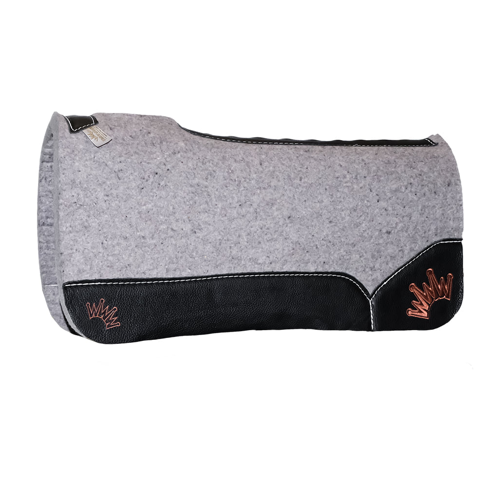 Best Ever Pads Tack Grey / 30"X30" Best Ever Pads Kush Wool Saddle Pad Black Wear Leather .75x30x30