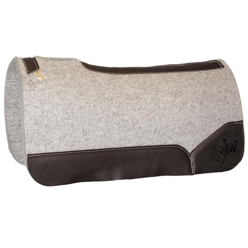 Best Ever Pads Tack Grey / 30"X30" Best Ever Pads Kush Wool Saddle Pad - Brown Wear Leather 1x30x30
