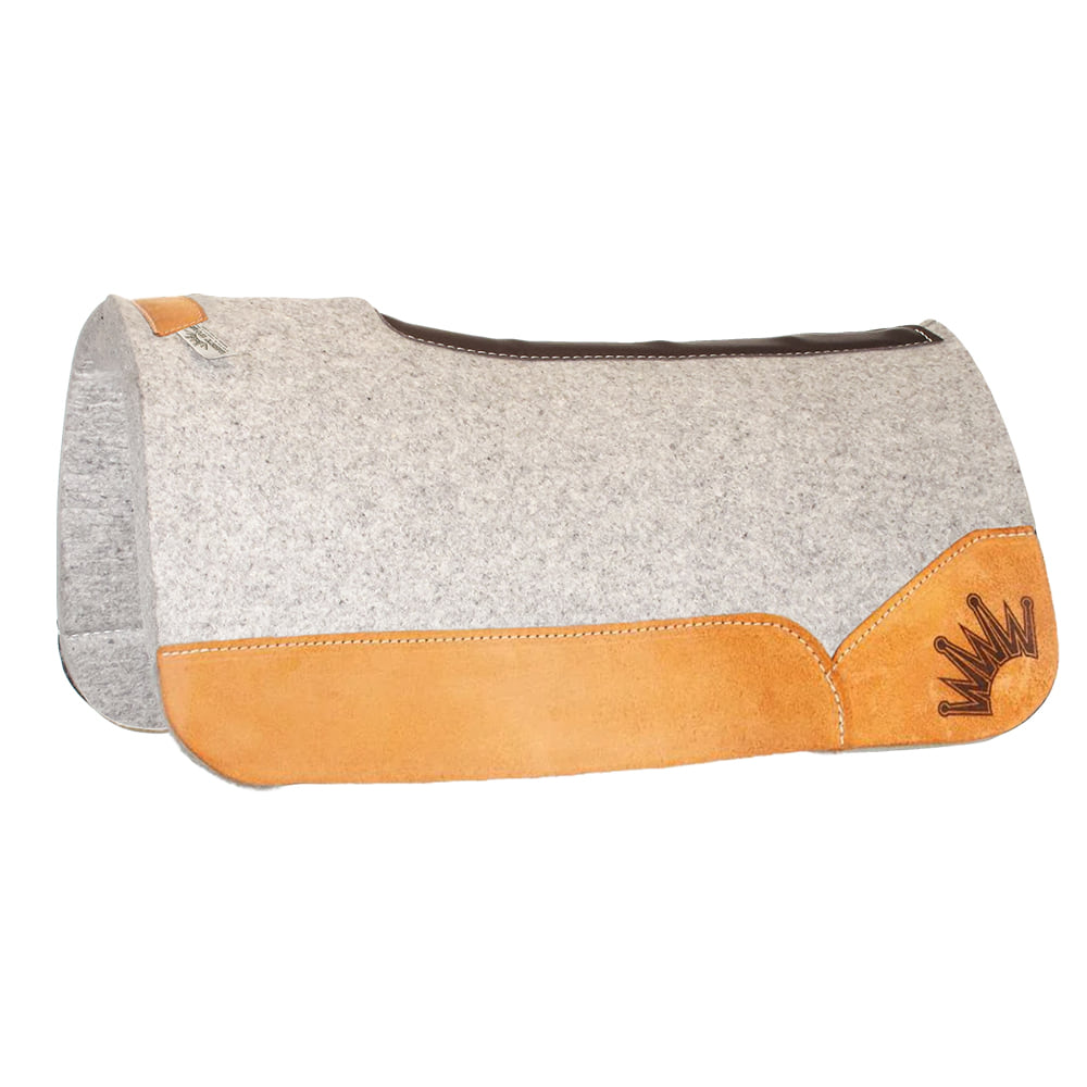 Best Ever Pads Tack Grey Best Ever Pads Kush Wool Saddle Pad - Honey Rough Out Wear Leathers 1x32x32