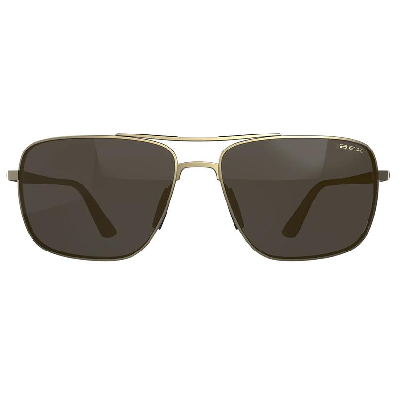 Bex Apparel Gold / OSFA Bex Porter Matte Gold and Brown Sunglasses