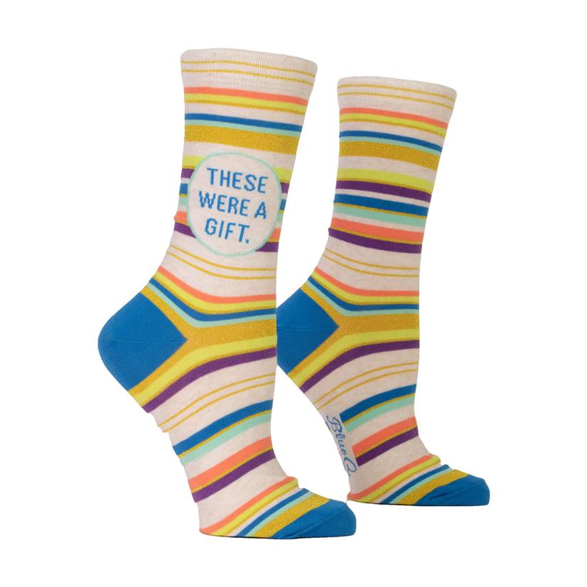Blue Q Apparel Multi / OSFA Blue Q These Were A Gift Women's Crew Socks