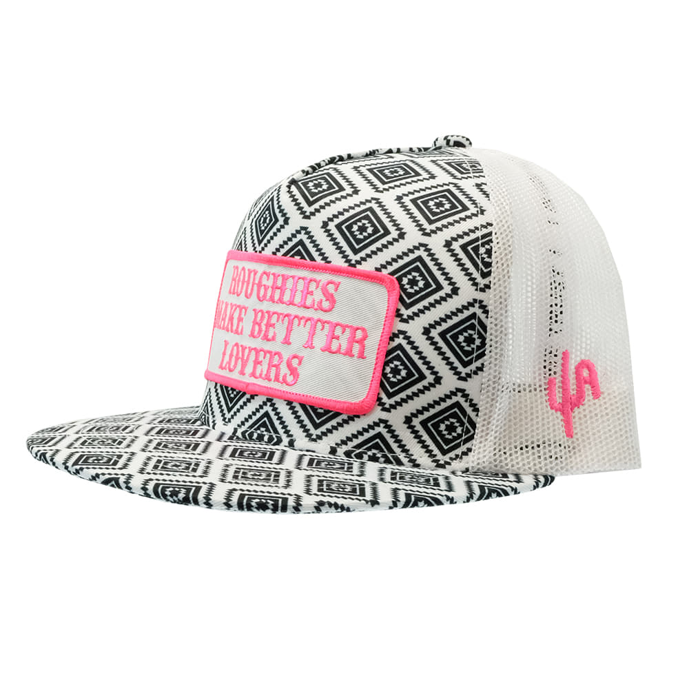 Cactus Alley Hat Co Hats Cactus Alley Hat Co Pink and White Patch White Snapback Cap