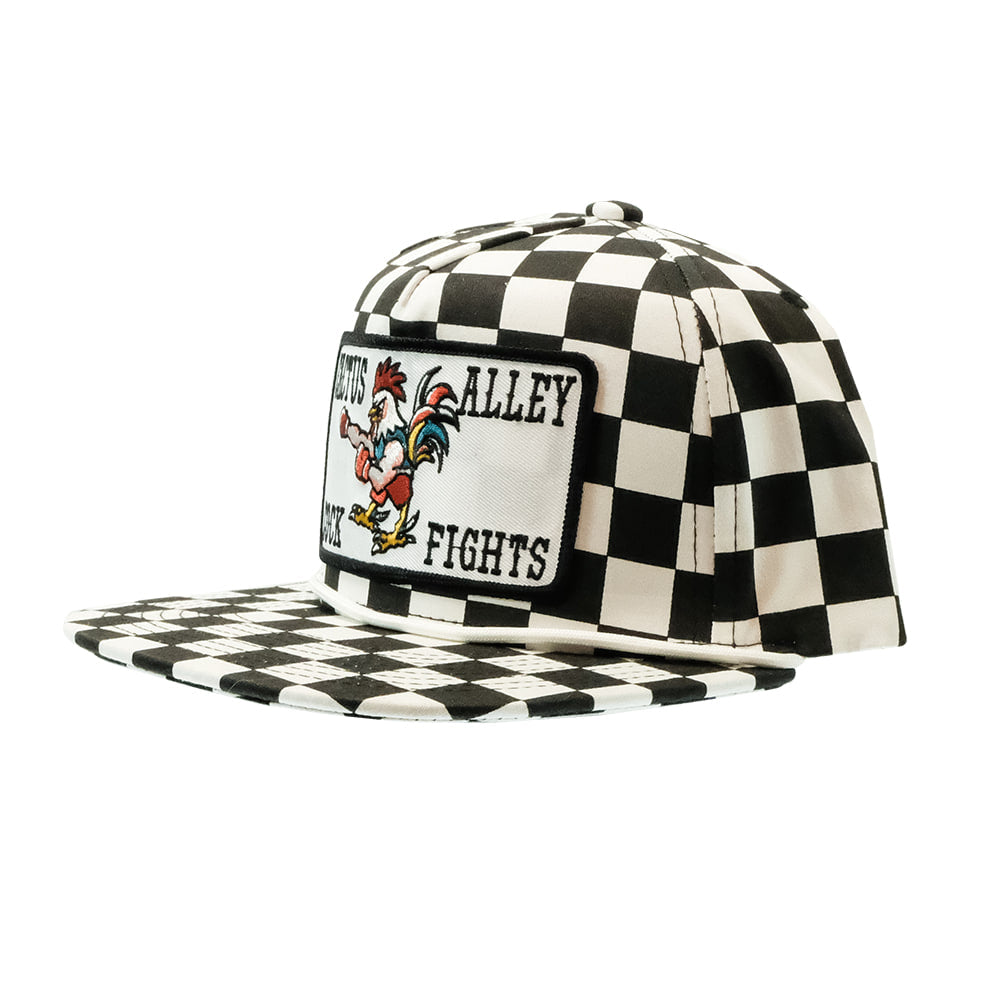 Cactus Alley Hat Co Hats Cactus Alley Hat Co Rooster Patch Checkered Snapback Cap
