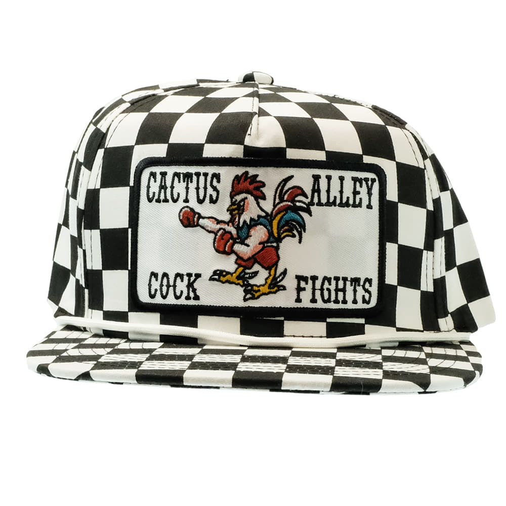Cactus Alley Hat Co Hats Cactus Alley Hat Co Rooster Patch Checkered Snapback Cap