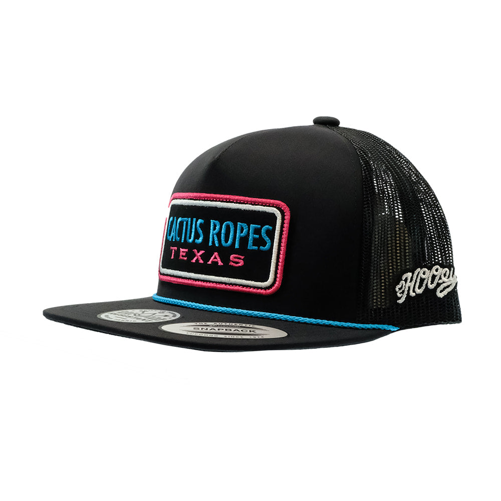 Cactus Ropes Apparel Cactus Rope Black with Pink and Blue Rectangle Patch Cap