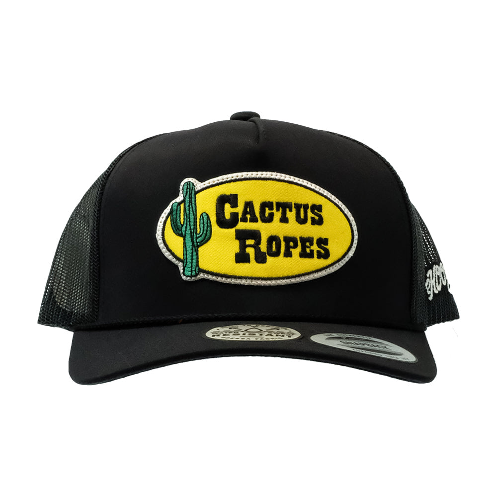 Cactus Ropes Hats Cactus Ropes Black with Yellow Oval Patch Trucker Cap