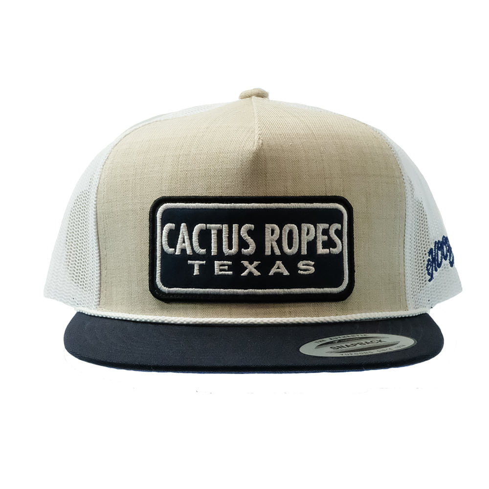 Cactus Ropes Hats Hooey-Cactus Ropes Cream and White Patch Cap