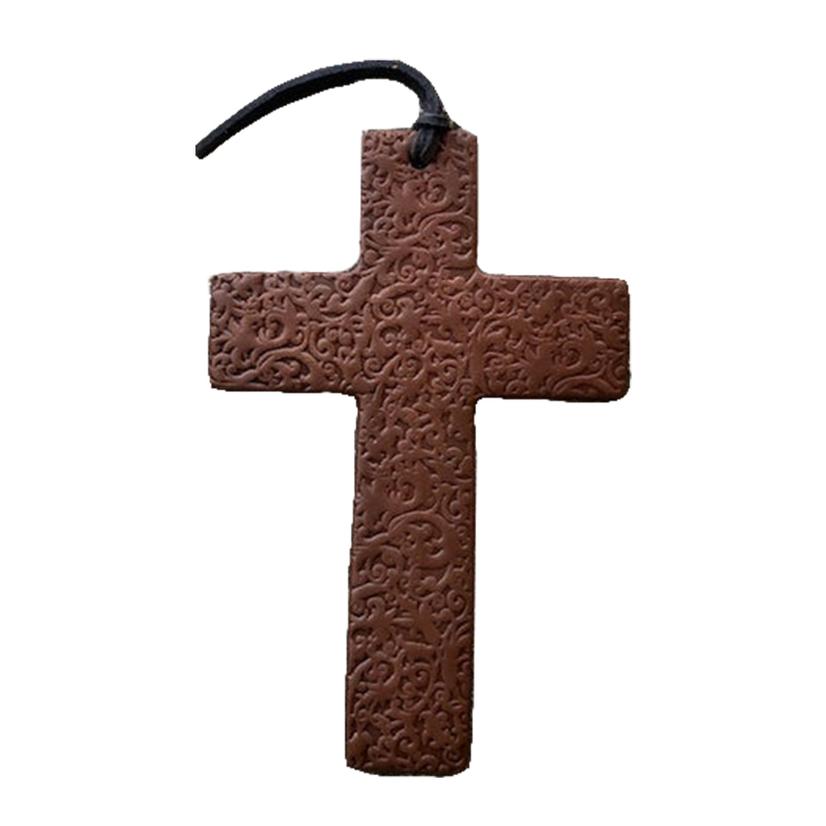Callahan Leather Home Decor Callahan Leather Co. Air Flair Brown or Black Leather Scrolled Cross - Butt Naked Scent