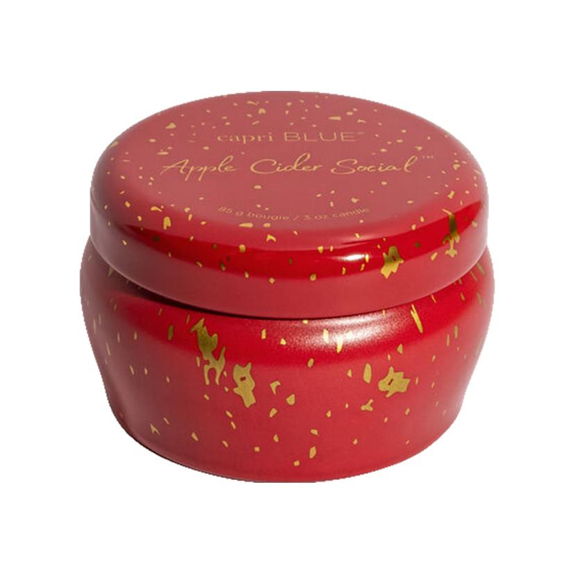 Capri Blue Home Decor 3oz / Red Capri Blue Apple Cider Social Glimmer Mini Tin 3 Oz Candle