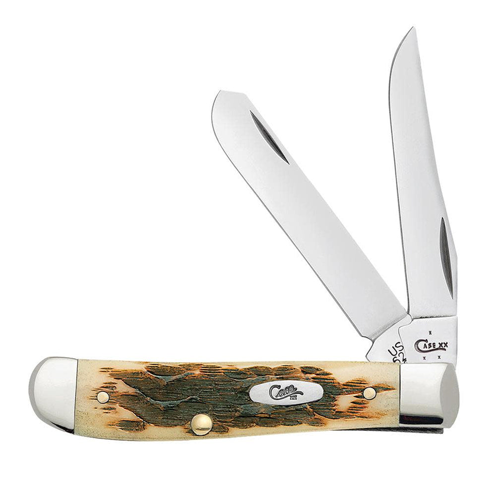 Case Knives Case Peach Seed Jig Amber Bone Mini Trapper