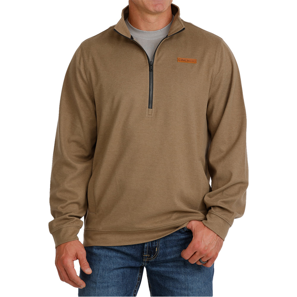 Cinch Apparel 1/2 Zip Pullover Leather Patch