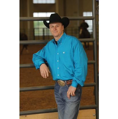 Cinch Apparel 3XL / TEAL Cinch Mens Solid Teal Long Sleeve XXXL