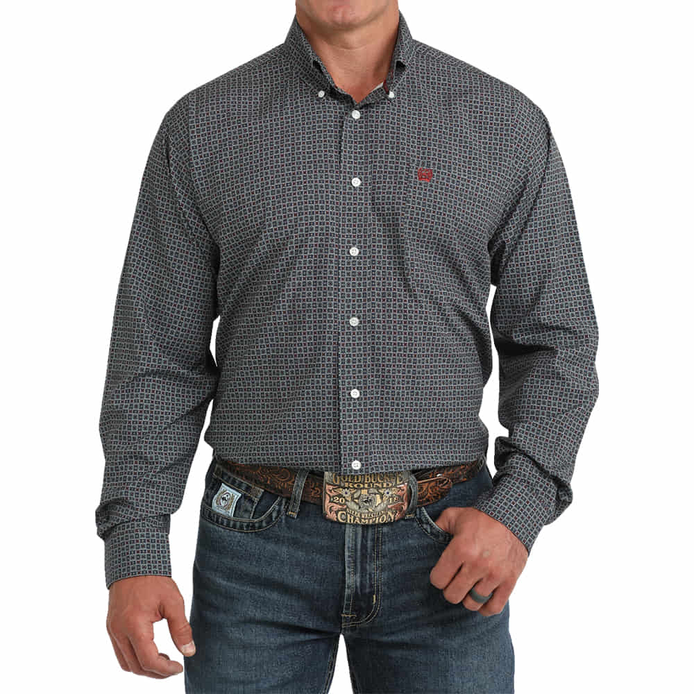 Cinch Apparel Arenaflex Printed Long Sleeve Button Down