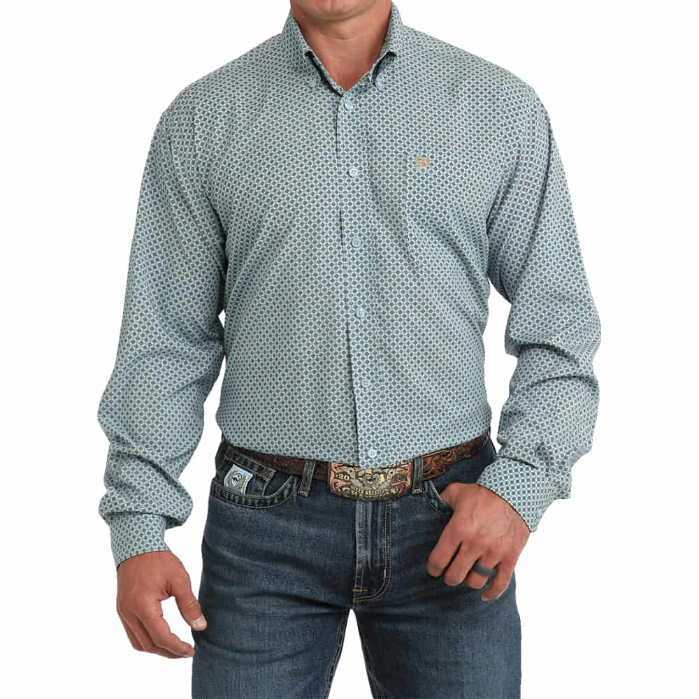 Cinch Apparel Arenaflex Printed Long Sleeve Button Down
