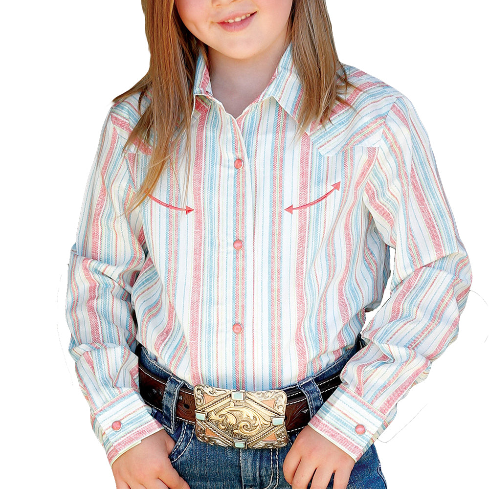 Cinch Apparel Cinch Girl's Multicolor Striped Long Sleeve Shirt