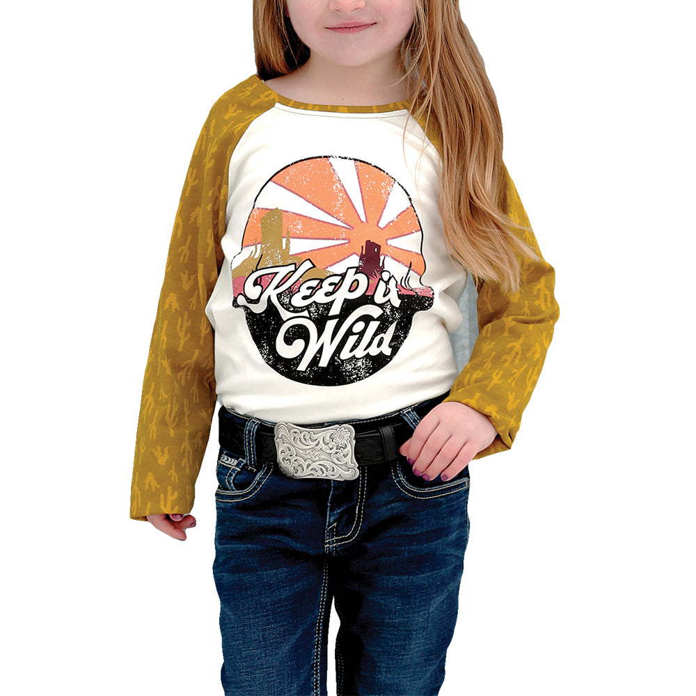 Cinch Apparel Cinch Girl's White Keep It Wild Jersey Tee