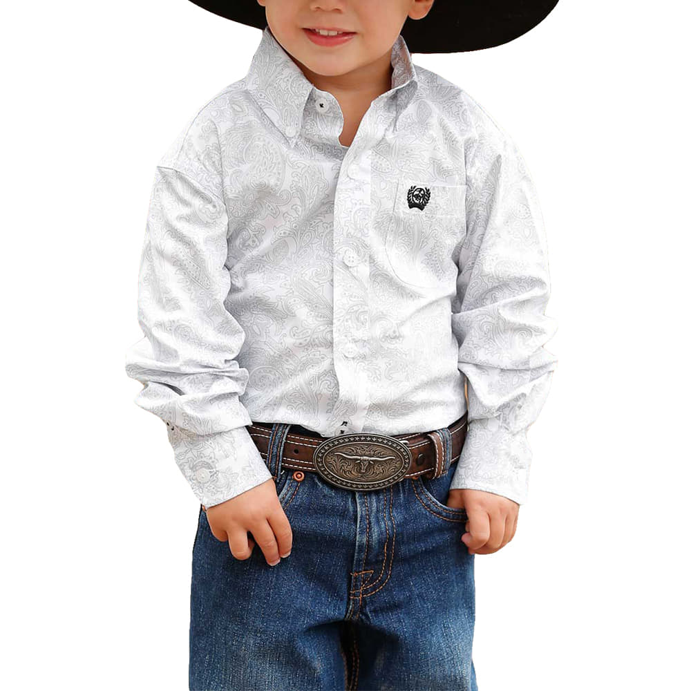 Cinch Apparel Cinch Infant White Long Sleeve Button Down Boys Shirt