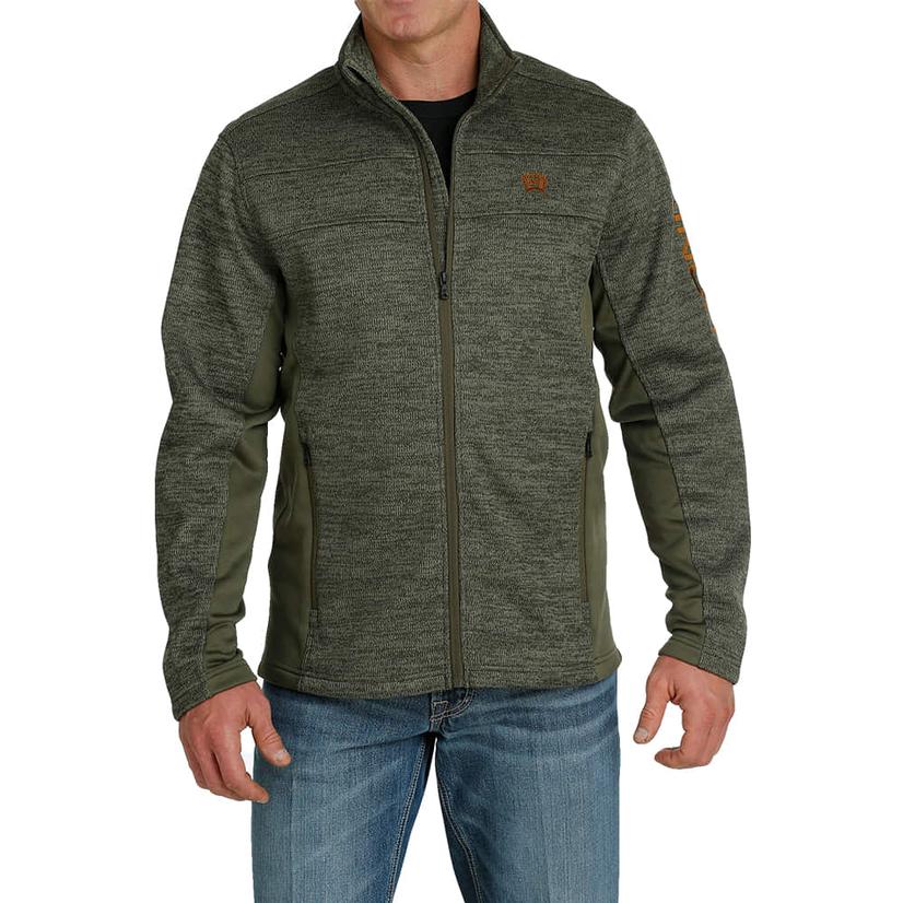 Cinch Apparel Cinch Logo Embroidered Men's Olive Sweater Jacket