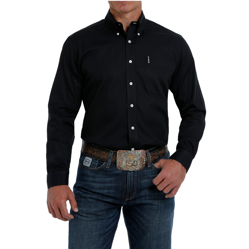 Cinch Apparel Cinch Men's Black Modern Fit Button Down Long Sleeve Shirt