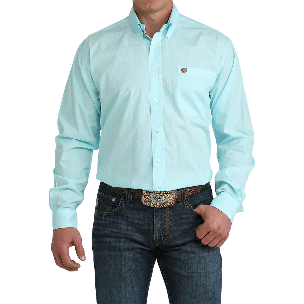 Cinch Apparel Cinch Men's Blue Button-Down Long Sleeve Shirt