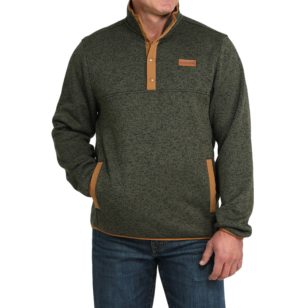 Cinch Apparel Cinch Men's Olive 1/4 Fleece Pullover Sweater
