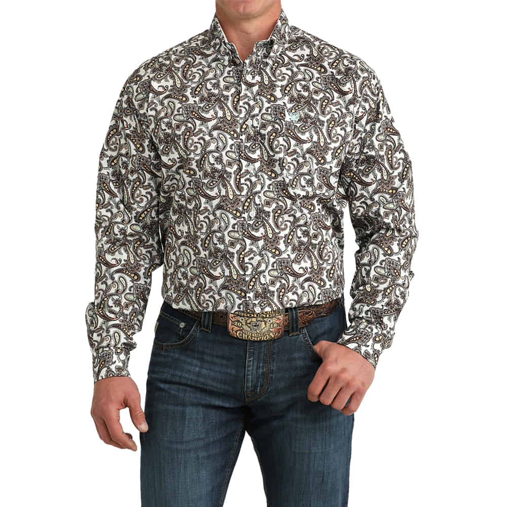 Cinch Apparel Cinch Men's Paisley Long Sleeve Button-Down Shirt