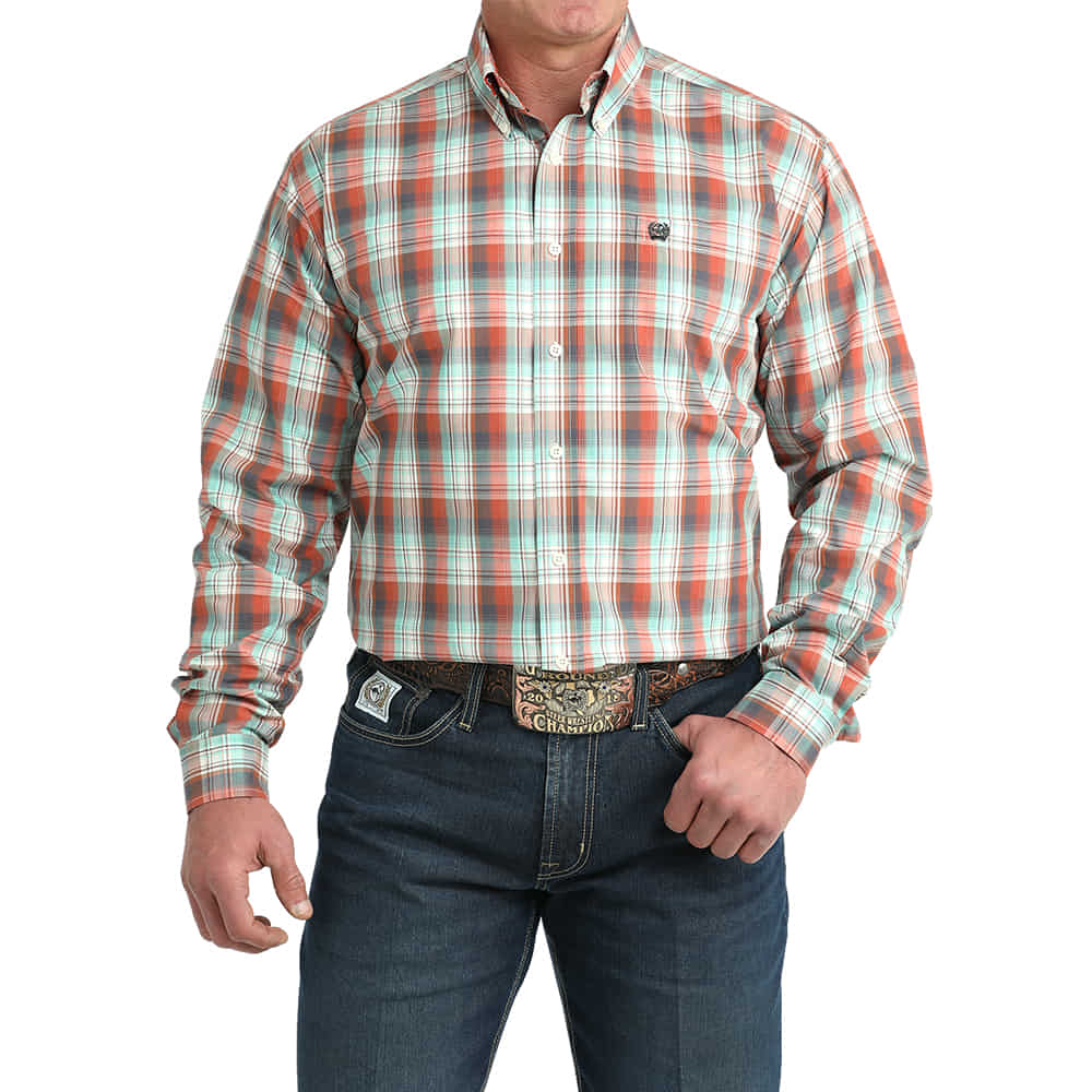 Cinch Apparel Cinch Plaid Multicolor Long Sleeve Button-Down Shirt