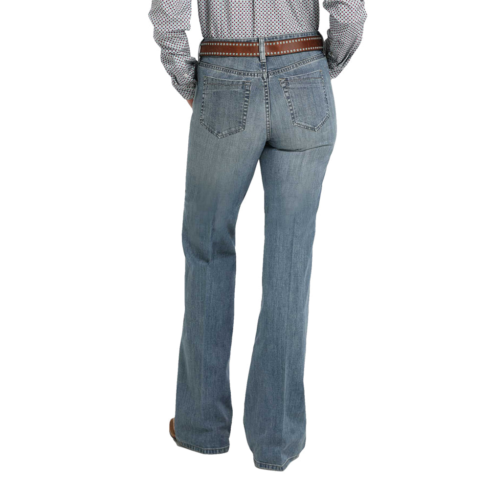 Cinch Apparel Cinch Tatum High Rise Ladies Trouser Jeans In Medium Stonewash