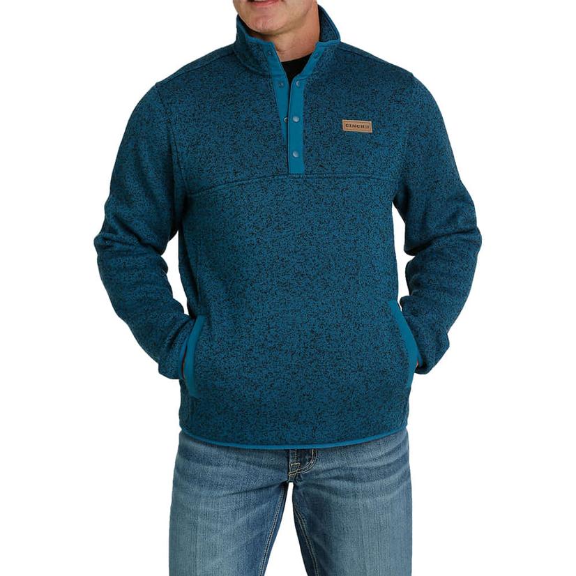 Cinch Apparel Cinch Teal Quarter Button Men's Pullover