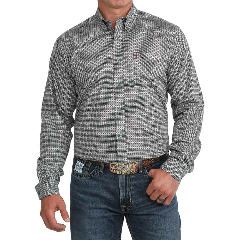 Cinch Apparel Modern Printed Long Sleeve Button Down